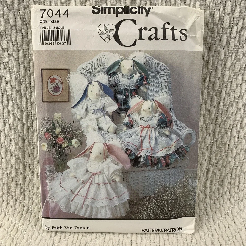 Simplicity Crafts Sewing Pattern 7044 Rabbits Bunnies Clothes Angels 18